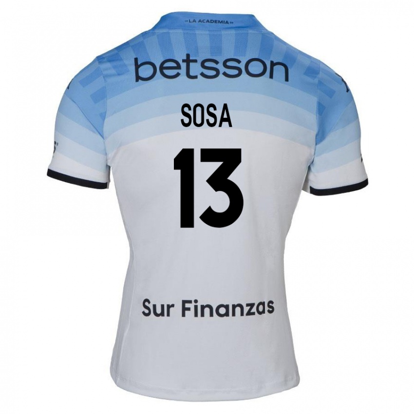 Kinder Santiago Sosa #13 Weiß Blau Schwarz Auswärtstrikot Trikot 2024/25 T-Shirt Österreich