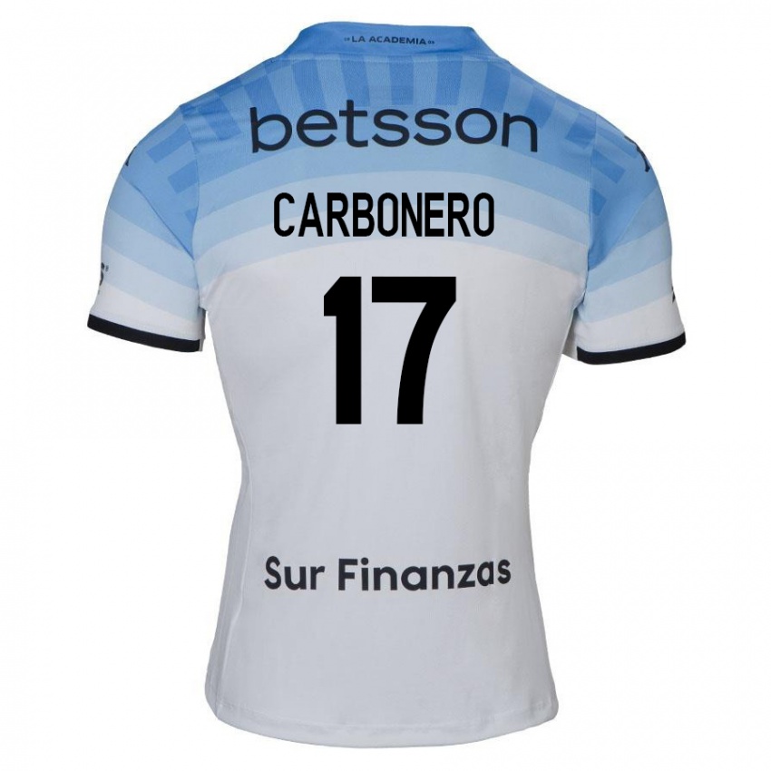 Kinder Johan Carbonero #17 Weiß Blau Schwarz Auswärtstrikot Trikot 2024/25 T-Shirt Österreich