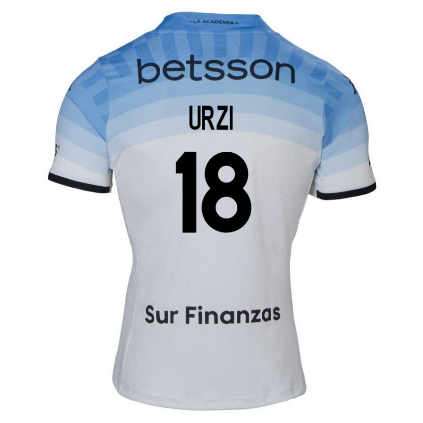 Kinder Agustín Urzi #18 Weiß Blau Schwarz Auswärtstrikot Trikot 2024/25 T-Shirt Österreich