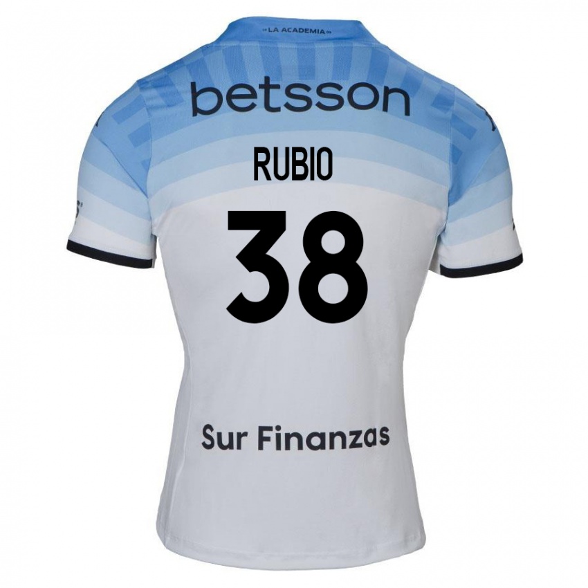 Kinder Tobías Rubio #38 Weiß Blau Schwarz Auswärtstrikot Trikot 2024/25 T-Shirt Österreich