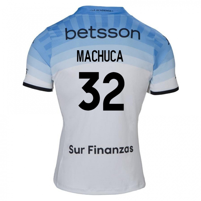 Kinder Elías Machuca #32 Weiß Blau Schwarz Auswärtstrikot Trikot 2024/25 T-Shirt Österreich