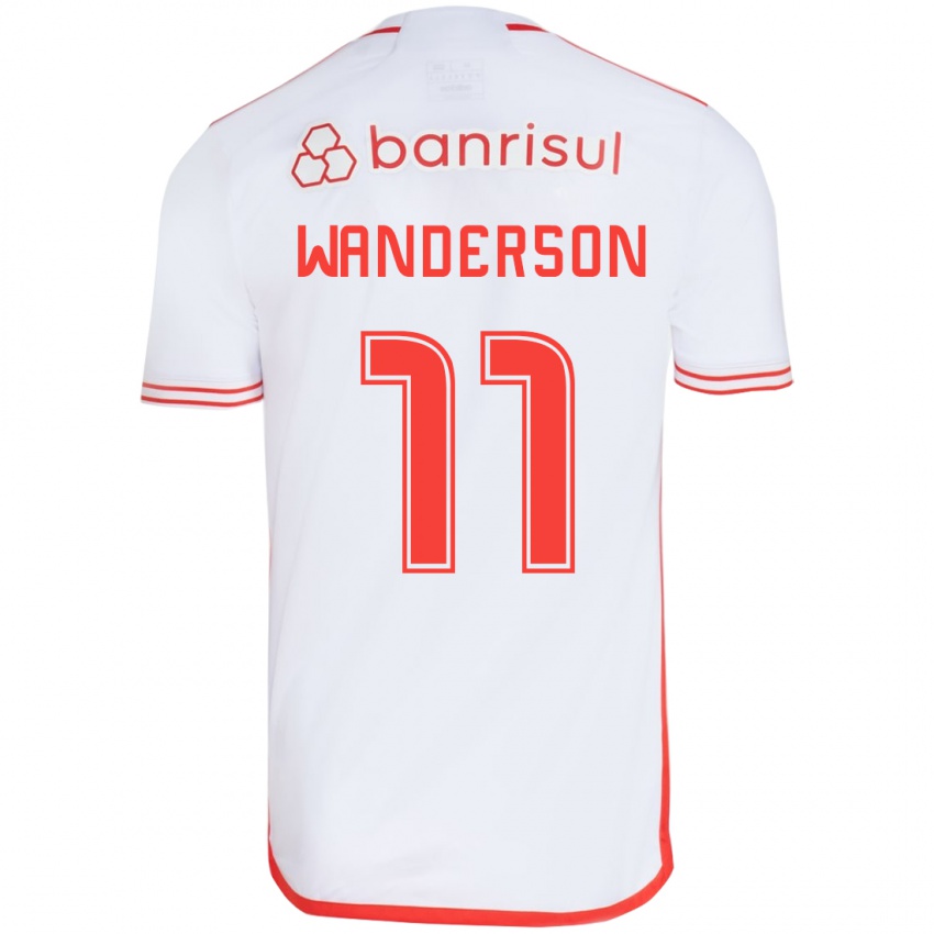 Kinder Wanderson #11 Weiß Rot Auswärtstrikot Trikot 2024/25 T-Shirt Österreich