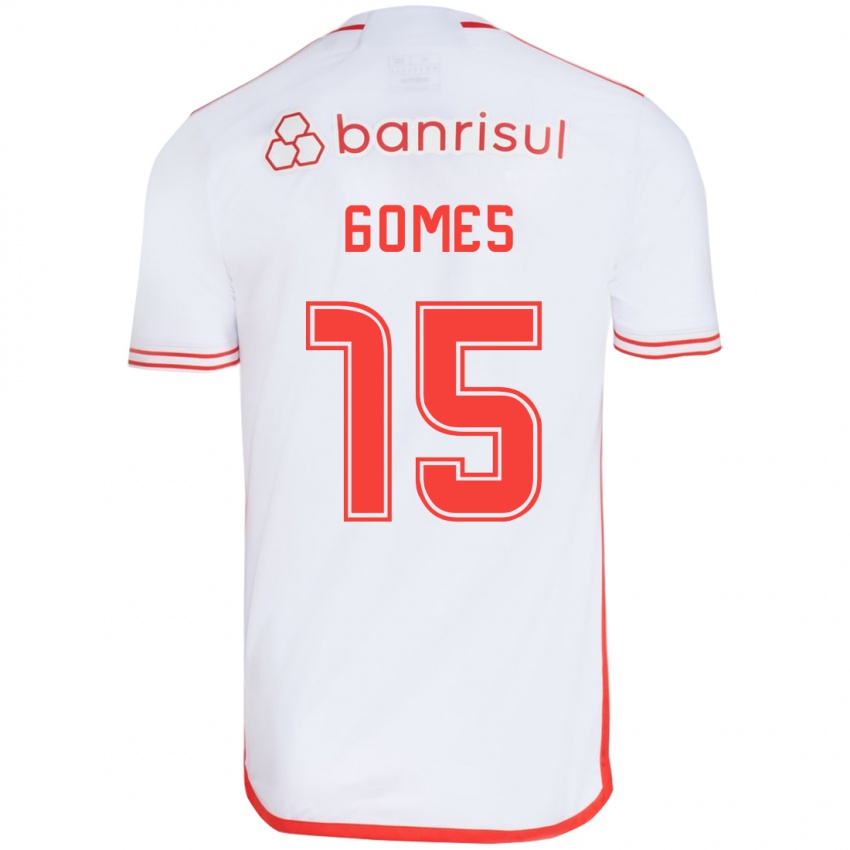 Kinder Bruno Gomes #15 Weiß Rot Auswärtstrikot Trikot 2024/25 T-Shirt Österreich