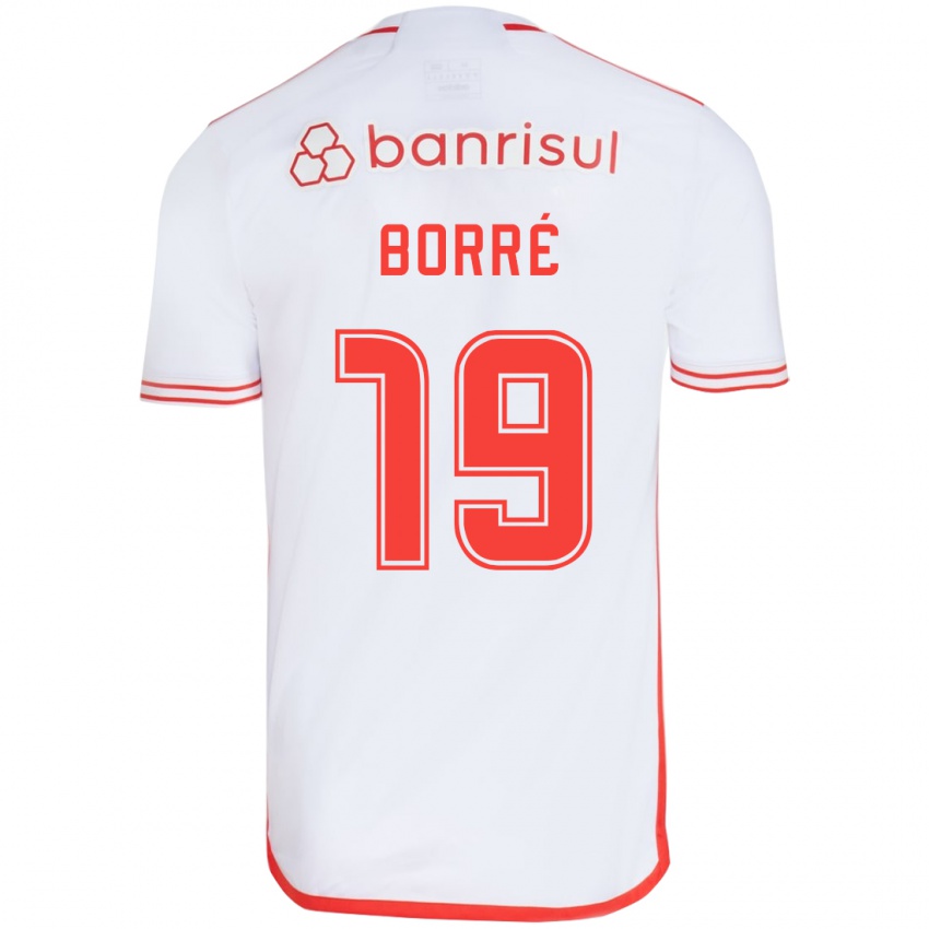 Kinder Rafael Borré #19 Weiß Rot Auswärtstrikot Trikot 2024/25 T-Shirt Österreich