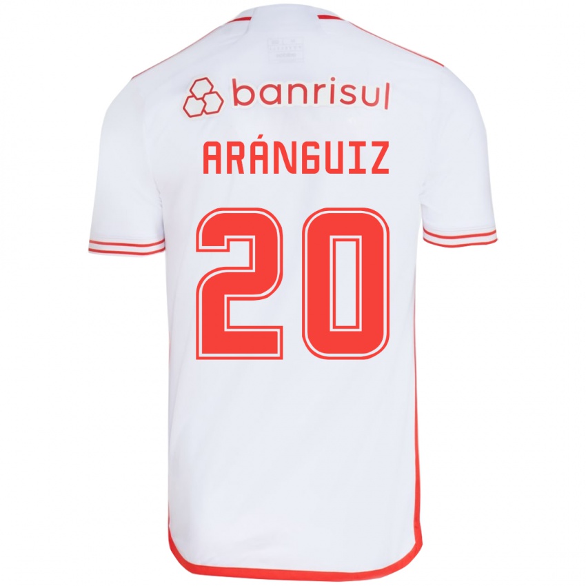 Kinder Charles Aránguiz #20 Weiß Rot Auswärtstrikot Trikot 2024/25 T-Shirt Österreich