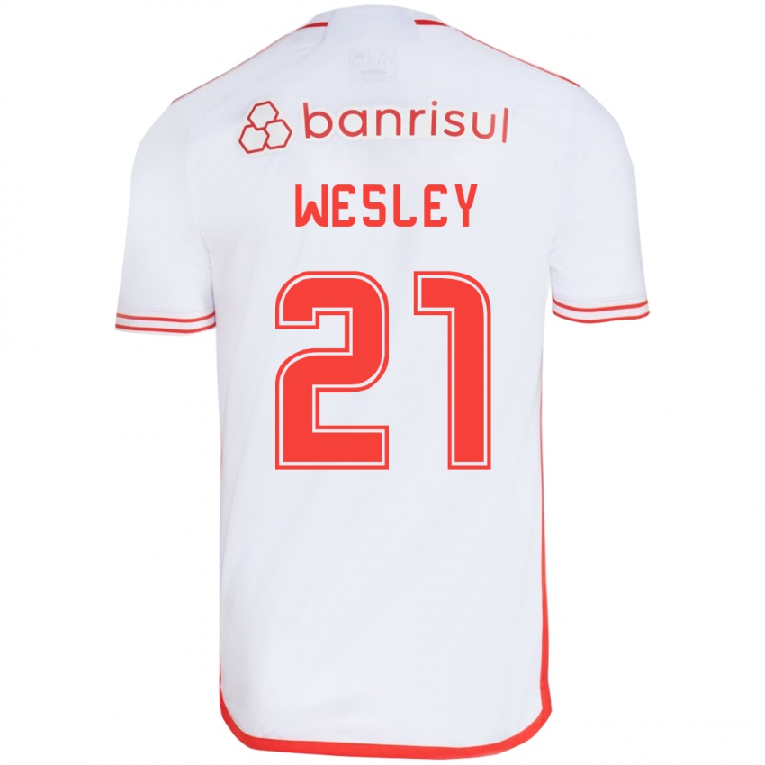 Kinder Wesley #21 Weiß Rot Auswärtstrikot Trikot 2024/25 T-Shirt Österreich