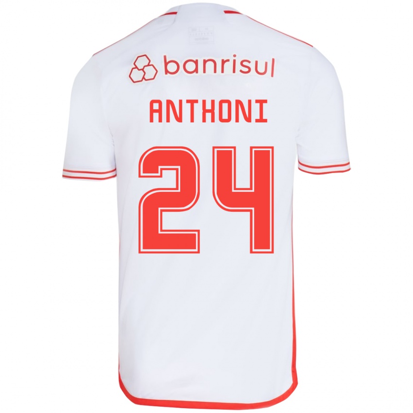 Kinder Anthoni #24 Weiß Rot Auswärtstrikot Trikot 2024/25 T-Shirt Österreich