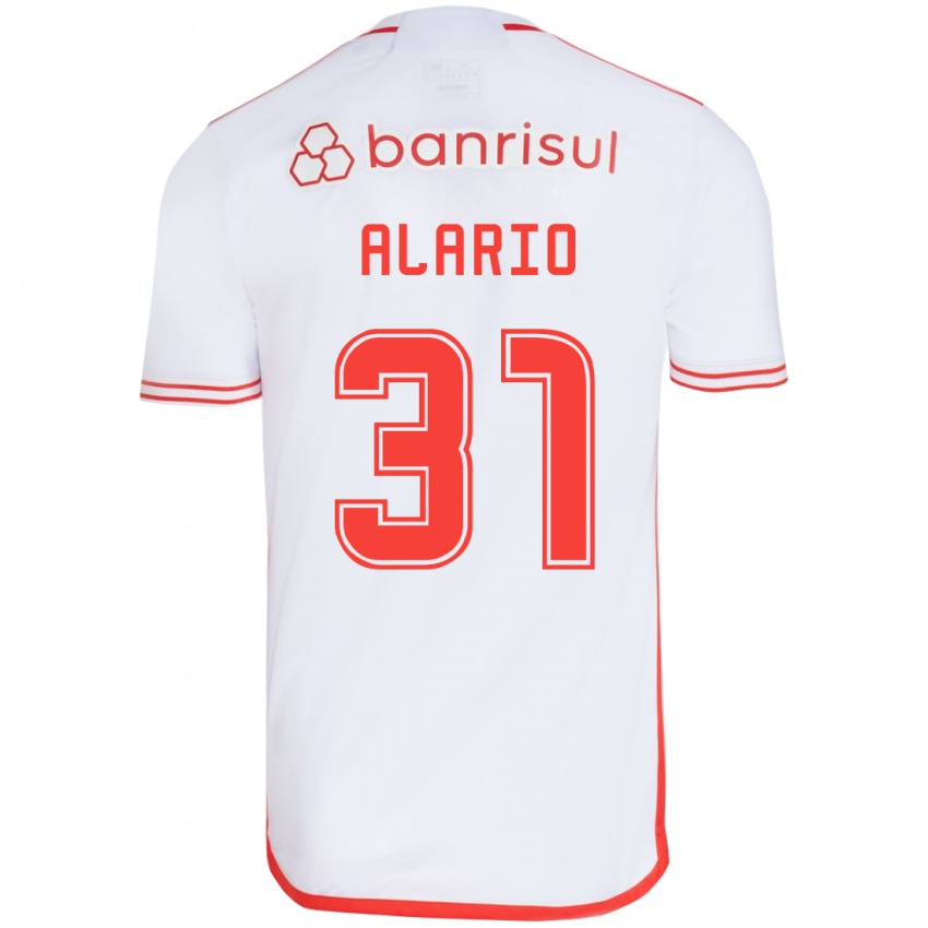 Kinder Lucas Alario #31 Weiß Rot Auswärtstrikot Trikot 2024/25 T-Shirt Österreich