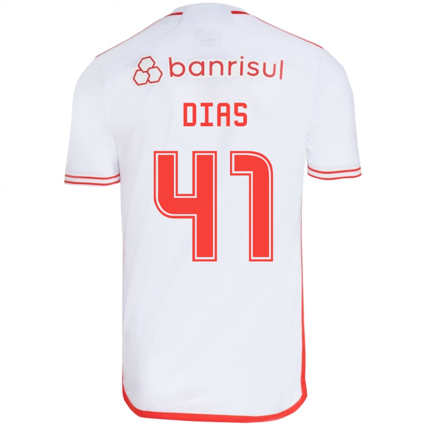 Kinder Matheus Dias #41 Weiß Rot Auswärtstrikot Trikot 2024/25 T-Shirt Österreich