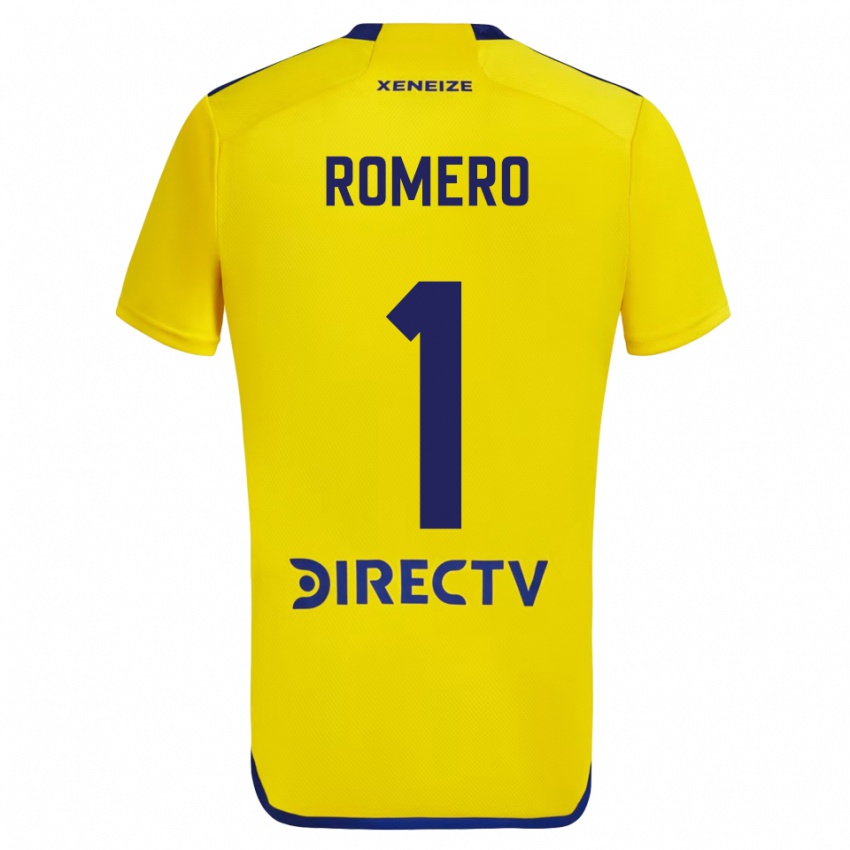 Kinder Sergio Romero #1 Gelb Blau Auswärtstrikot Trikot 2024/25 T-Shirt Österreich