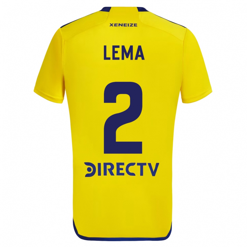 Kinder Cristian Lema #2 Gelb Blau Auswärtstrikot Trikot 2024/25 T-Shirt Österreich