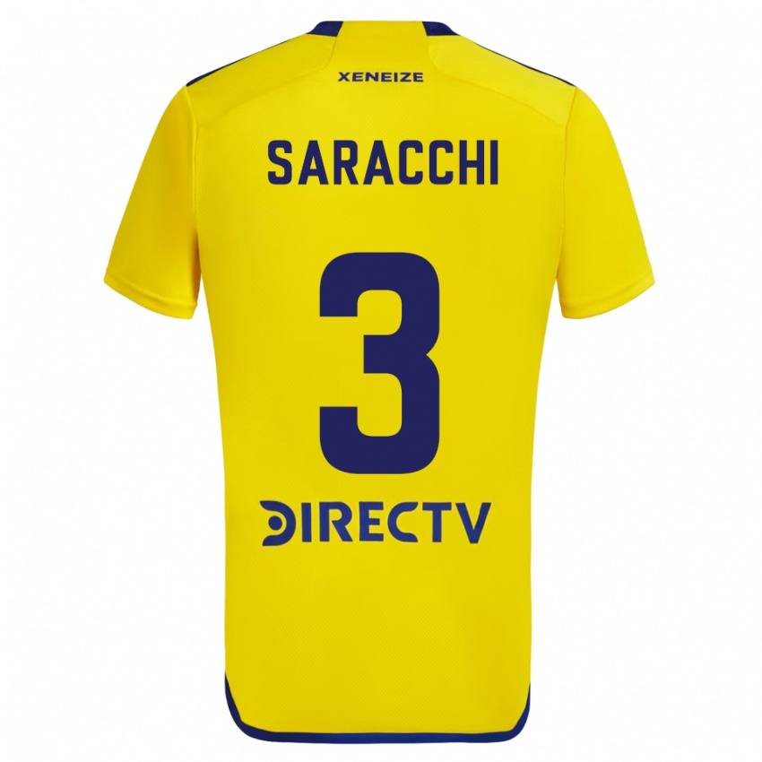 Kinder Marcelo Saracchi #3 Gelb Blau Auswärtstrikot Trikot 2024/25 T-Shirt Österreich