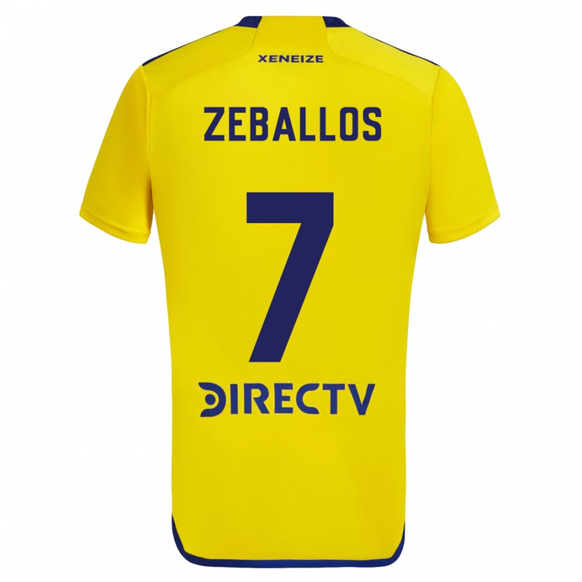 Kinder Exequiel Zeballos #7 Gelb Blau Auswärtstrikot Trikot 2024/25 T-Shirt Österreich