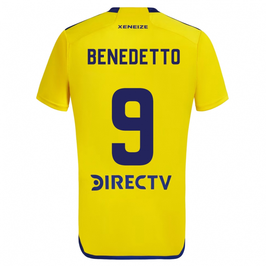 Kinder Dario Benedetto #9 Gelb Blau Auswärtstrikot Trikot 2024/25 T-Shirt Österreich