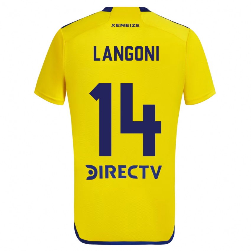 Kinder Luca Langoni #14 Gelb Blau Auswärtstrikot Trikot 2024/25 T-Shirt Österreich