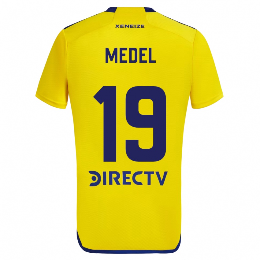 Kinder Gary Medel #19 Gelb Blau Auswärtstrikot Trikot 2024/25 T-Shirt Österreich