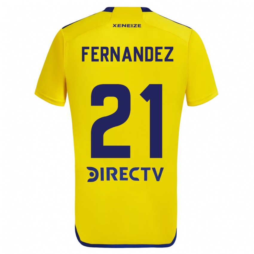 Kinder Ezequiel Fernandez #21 Gelb Blau Auswärtstrikot Trikot 2024/25 T-Shirt Österreich