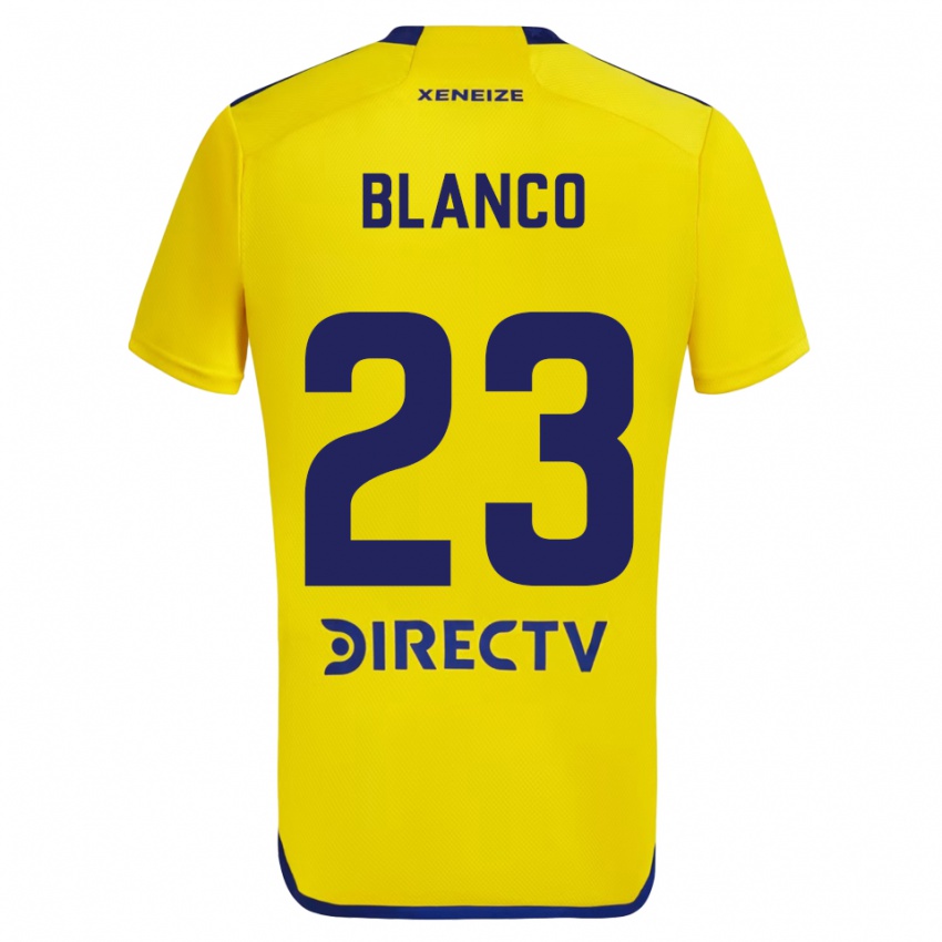 Kinder Lautaro Blanco #23 Gelb Blau Auswärtstrikot Trikot 2024/25 T-Shirt Österreich