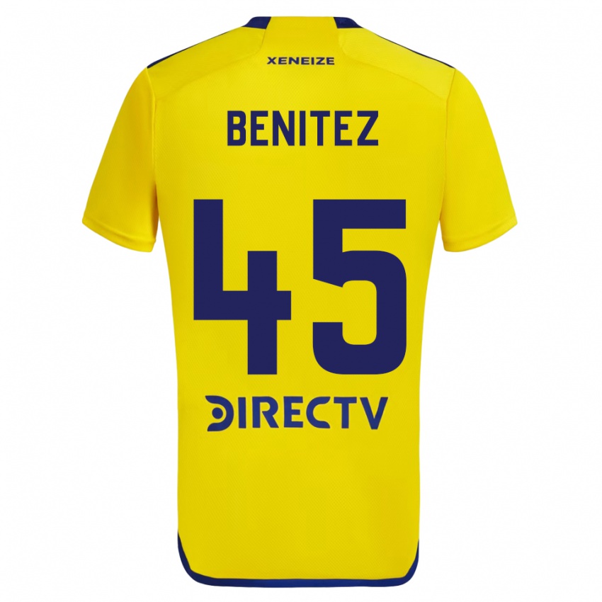 Kinder Mauricio Benítez #45 Gelb Blau Auswärtstrikot Trikot 2024/25 T-Shirt Österreich