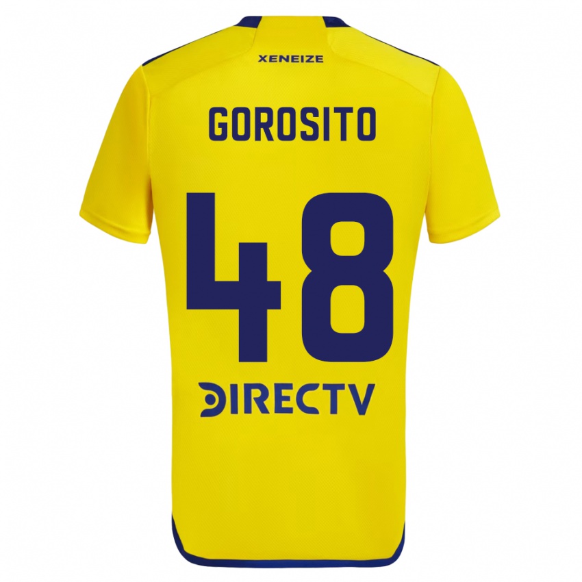 Kinder Dylan Gorosito #48 Gelb Blau Auswärtstrikot Trikot 2024/25 T-Shirt Österreich