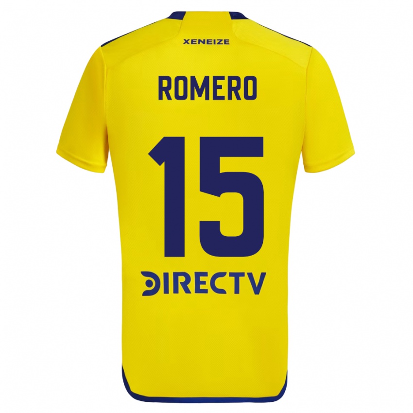 Kinder Alejo Romero #15 Gelb Blau Auswärtstrikot Trikot 2024/25 T-Shirt Österreich