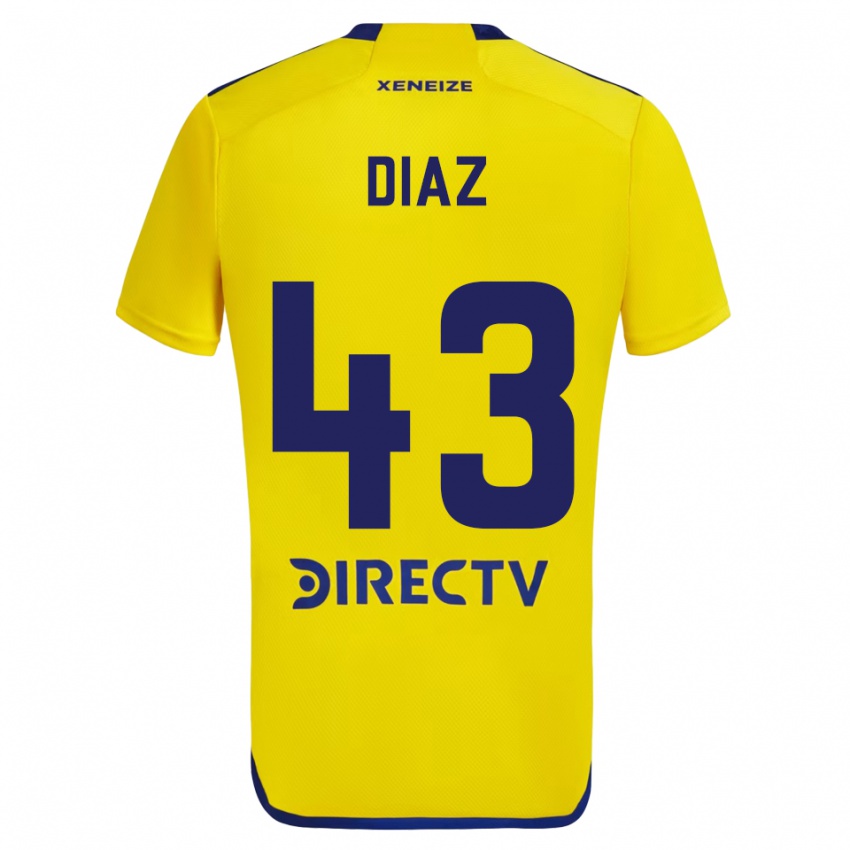 Kinder Tomas Diaz #43 Gelb Blau Auswärtstrikot Trikot 2024/25 T-Shirt Österreich