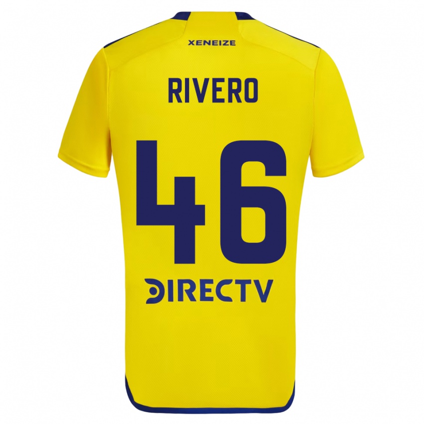 Kinder Simon Rivero #46 Gelb Blau Auswärtstrikot Trikot 2024/25 T-Shirt Österreich