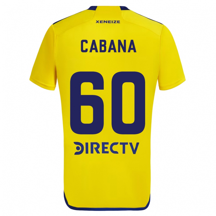 Kinder Juan Pablo Cabana #60 Gelb Blau Auswärtstrikot Trikot 2024/25 T-Shirt Österreich