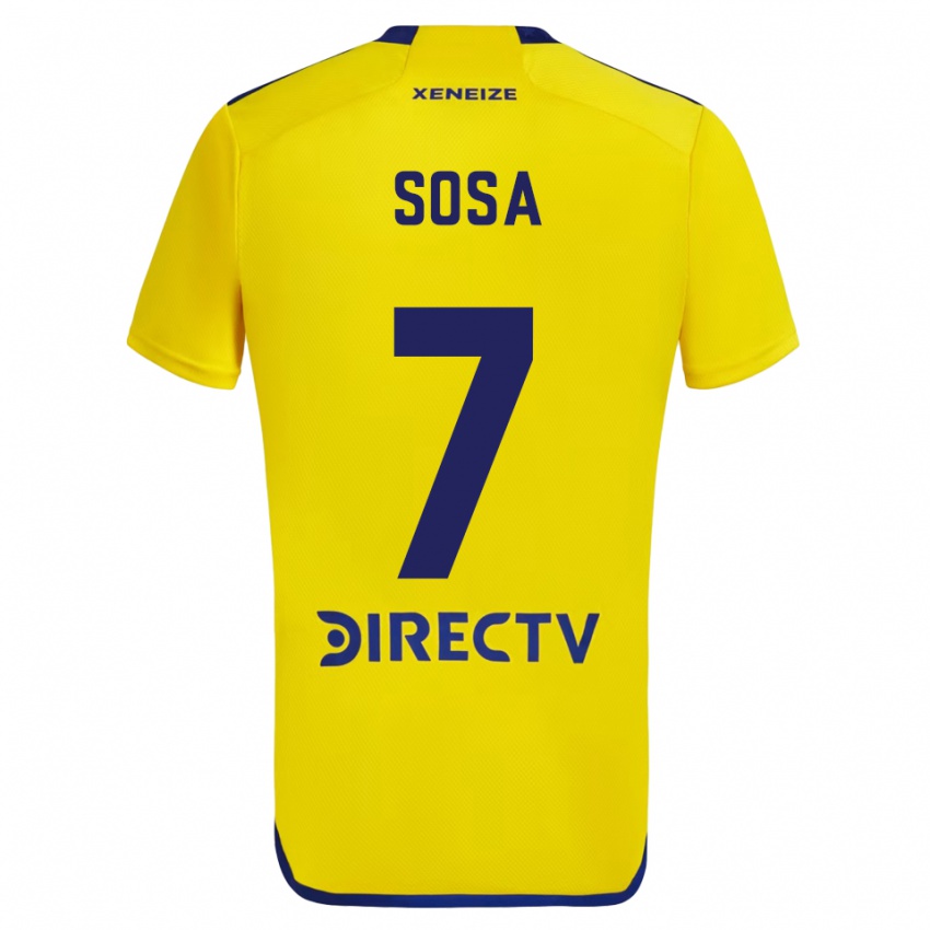 Kinder Elián Sosa #7 Gelb Blau Auswärtstrikot Trikot 2024/25 T-Shirt Österreich