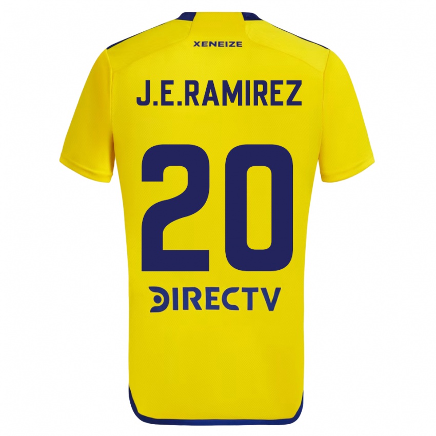 Kinder Juan Edgardo Ramirez #20 Gelb Blau Auswärtstrikot Trikot 2024/25 T-Shirt Österreich