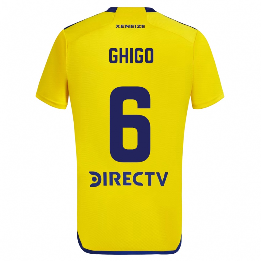 Kinder Cecilia Ghigo #6 Gelb Blau Auswärtstrikot Trikot 2024/25 T-Shirt Österreich