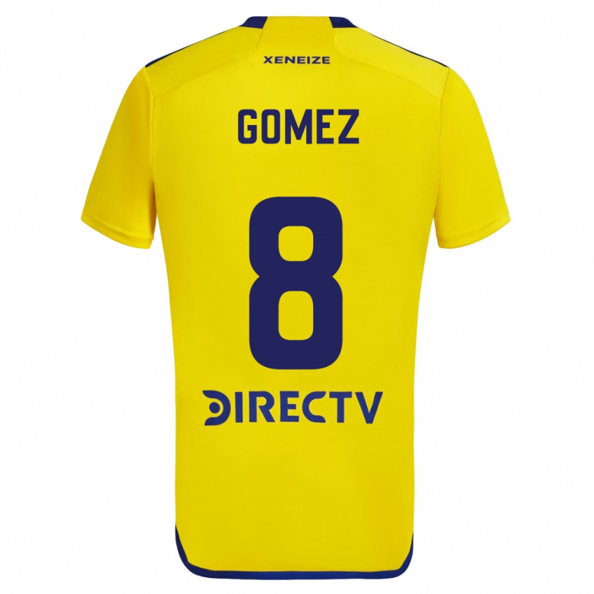 Kinder Camila Gomez Ares #8 Gelb Blau Auswärtstrikot Trikot 2024/25 T-Shirt Österreich