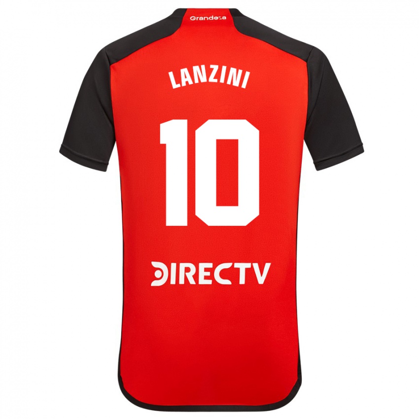 Kinder Manuel Lanzini #10 Rot Schwarz Weiß Auswärtstrikot Trikot 2024/25 T-Shirt Österreich