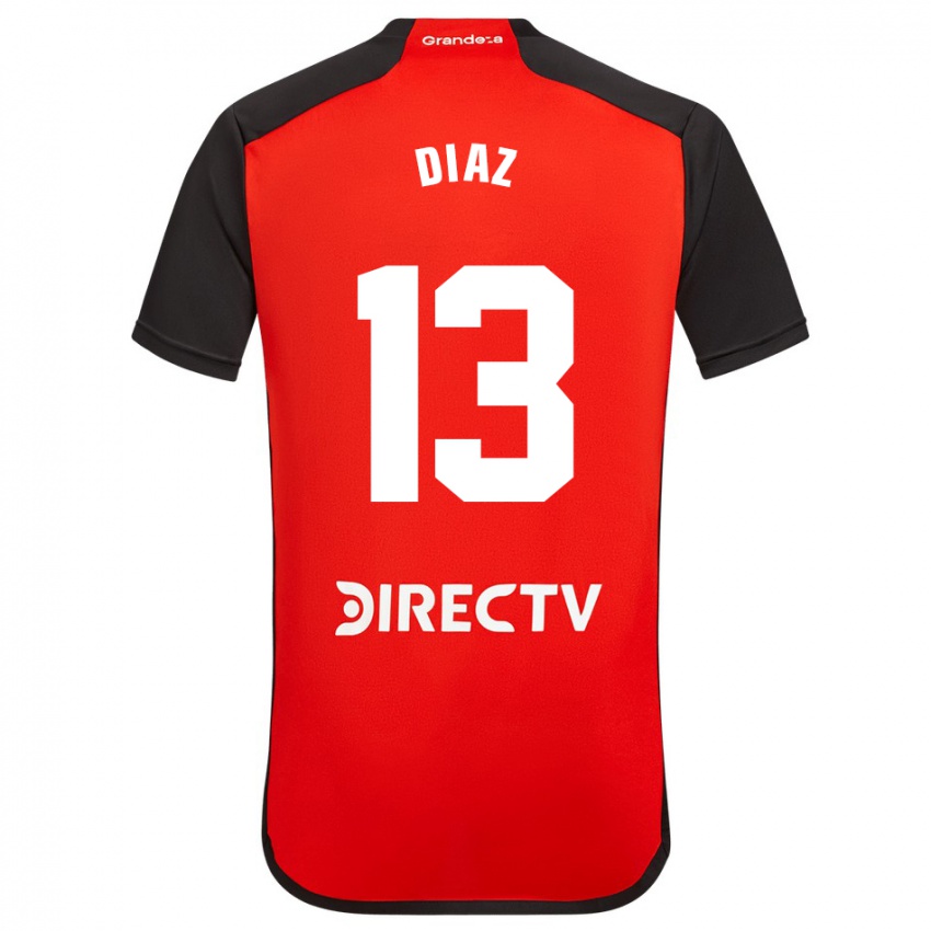 Kinder Enzo Díaz #13 Rot Schwarz Weiß Auswärtstrikot Trikot 2024/25 T-Shirt Österreich