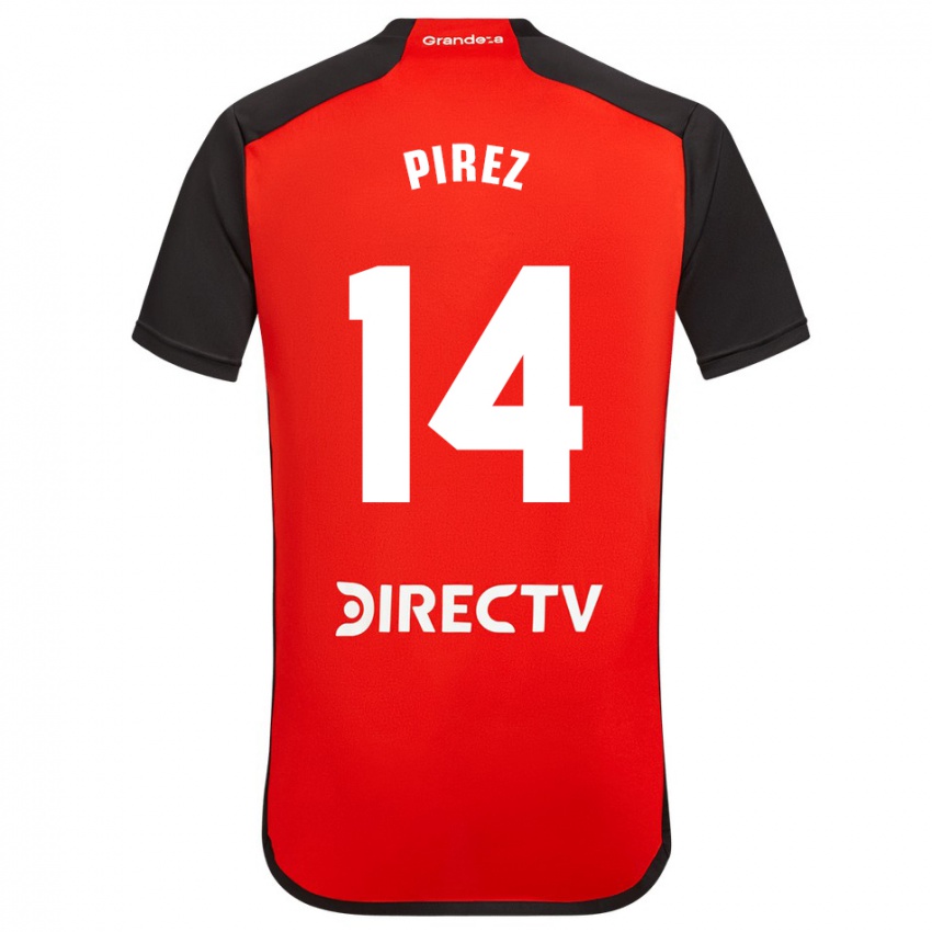 Kinder Leandro González Pírez #14 Rot Schwarz Weiß Auswärtstrikot Trikot 2024/25 T-Shirt Österreich