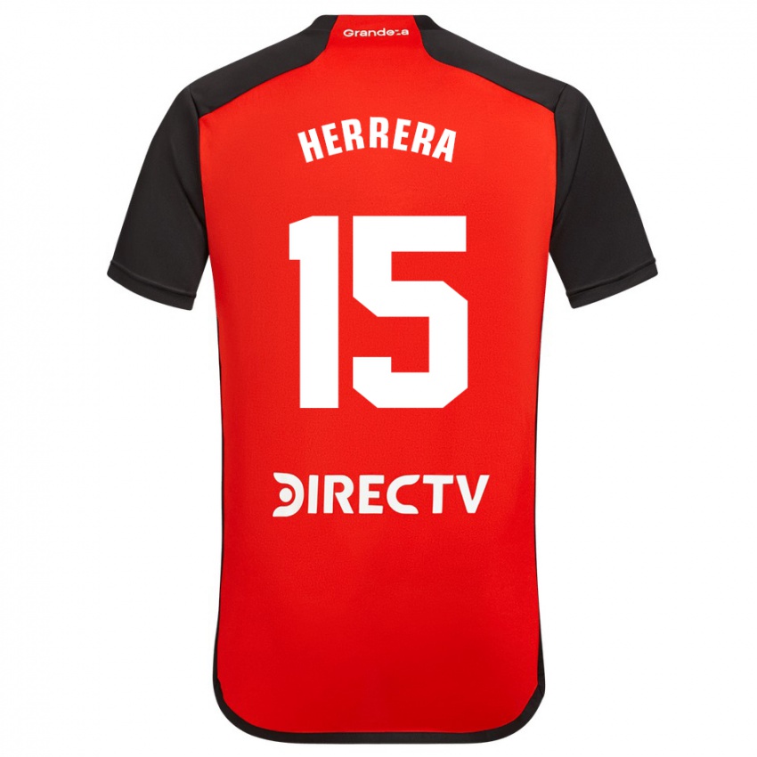 Kinder Andrés Herrera #15 Rot Schwarz Weiß Auswärtstrikot Trikot 2024/25 T-Shirt Österreich