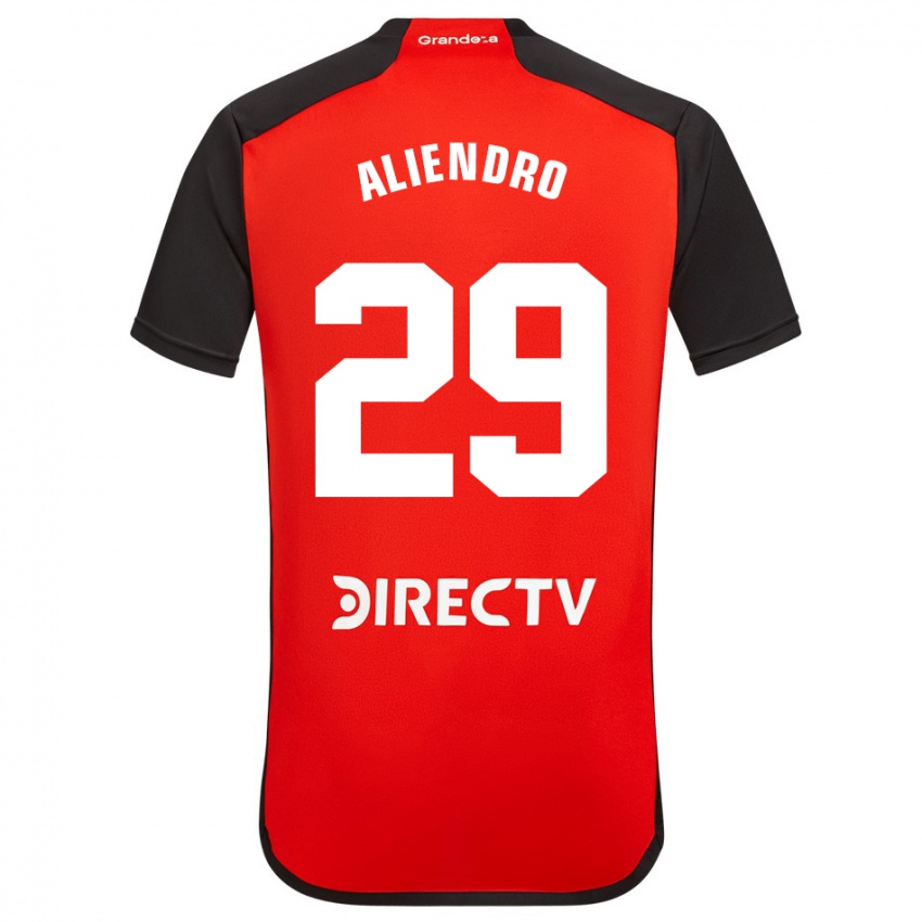 Kinder Rodrigo Aliendro #29 Rot Schwarz Weiß Auswärtstrikot Trikot 2024/25 T-Shirt Österreich