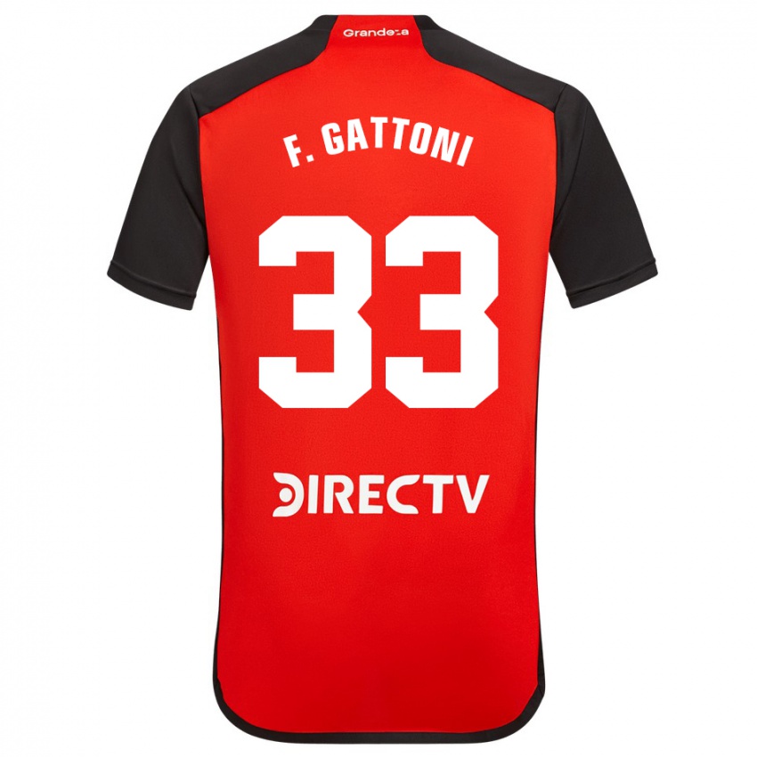 Kinder Federico Gattoni #33 Rot Schwarz Weiß Auswärtstrikot Trikot 2024/25 T-Shirt Österreich