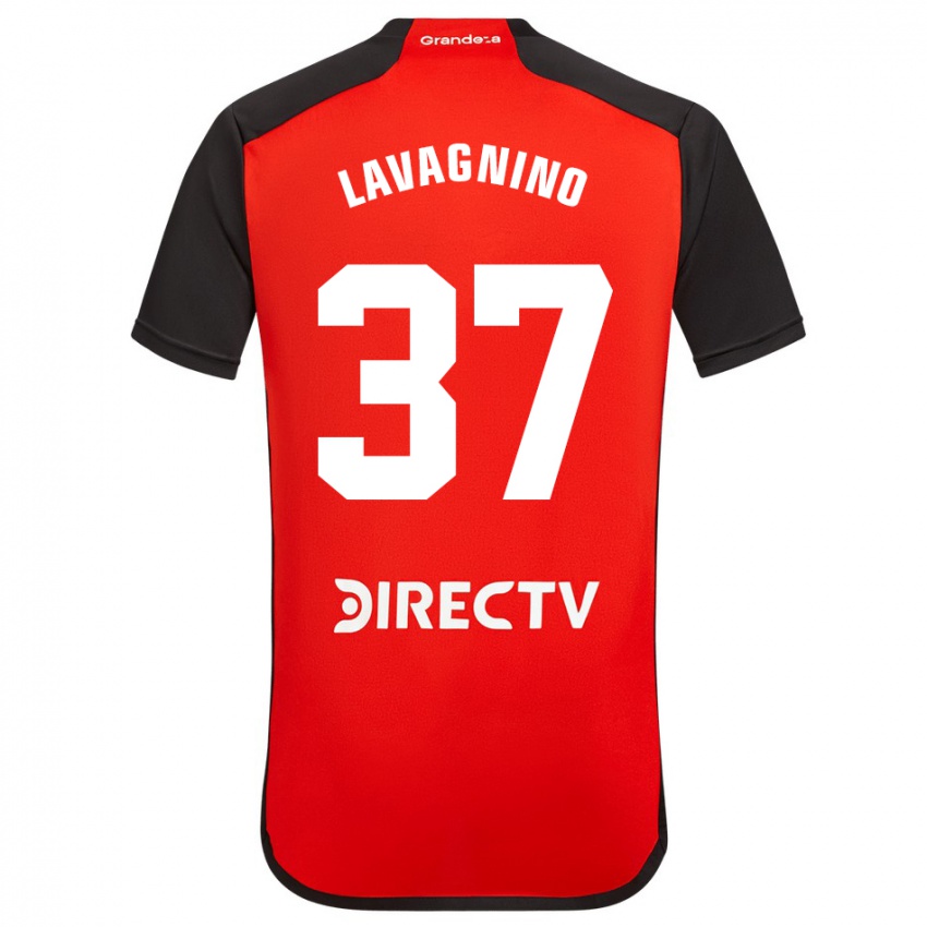 Kinder Lucas Lavagnino #37 Rot Schwarz Weiß Auswärtstrikot Trikot 2024/25 T-Shirt Österreich