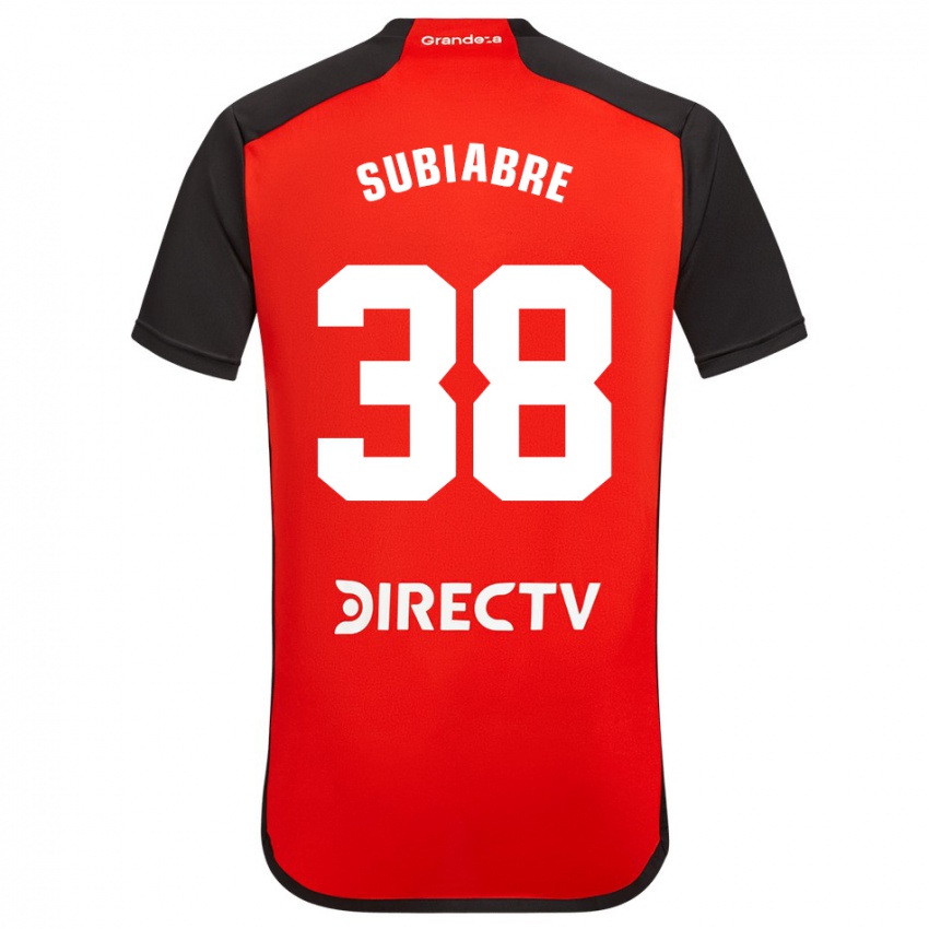 Kinder Ian Subiabre #38 Rot Schwarz Weiß Auswärtstrikot Trikot 2024/25 T-Shirt Österreich