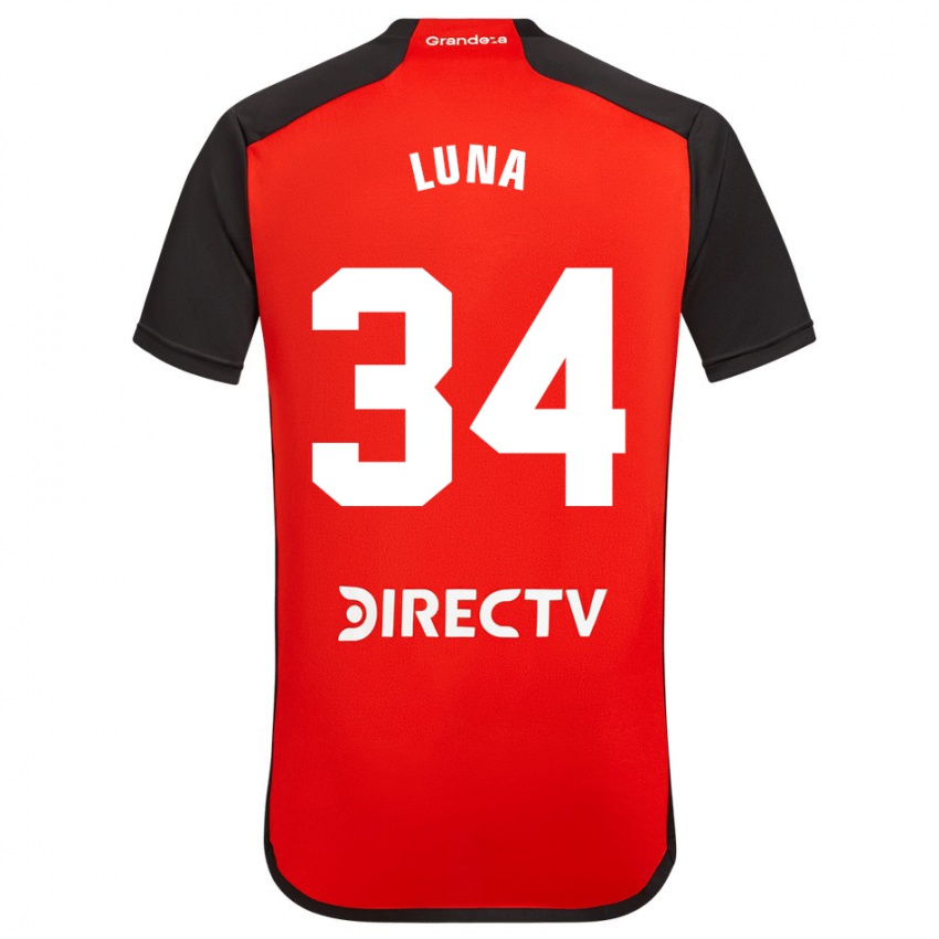 Kinder Jonás Luna #34 Rot Schwarz Weiß Auswärtstrikot Trikot 2024/25 T-Shirt Österreich