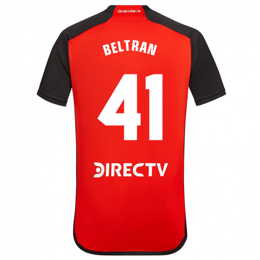 Kinder Santiago Beltrán #41 Rot Schwarz Weiß Auswärtstrikot Trikot 2024/25 T-Shirt Österreich