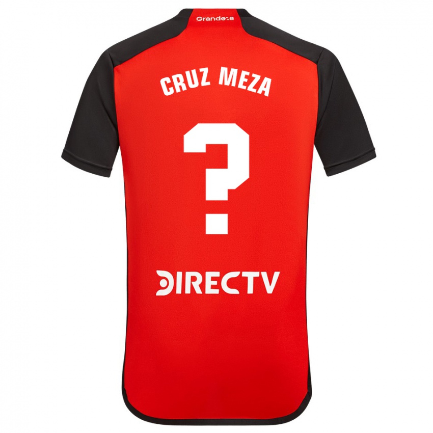 Kinder Juan Cruz Meza #0 Rot Schwarz Weiß Auswärtstrikot Trikot 2024/25 T-Shirt Österreich