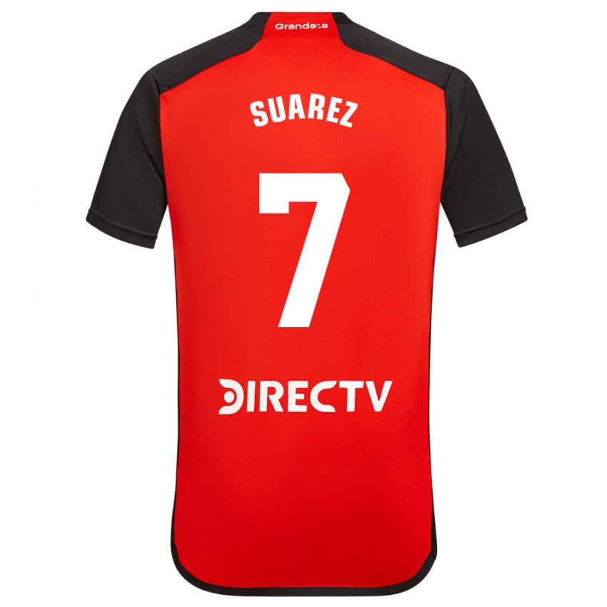 Kinder Matias Suarez #7 Rot Schwarz Weiß Auswärtstrikot Trikot 2024/25 T-Shirt Österreich