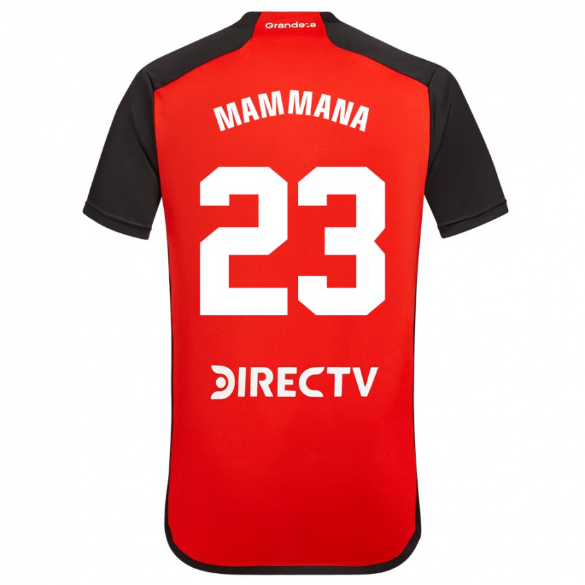 Kinder Emanuel Mammana #23 Rot Schwarz Weiß Auswärtstrikot Trikot 2024/25 T-Shirt Österreich