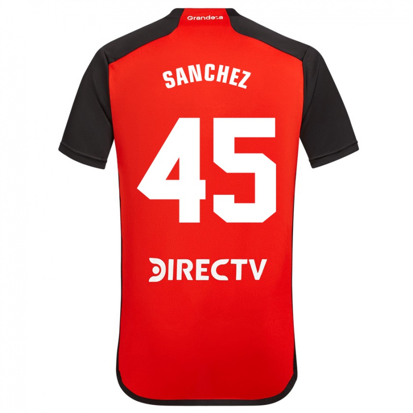 Kinder Sebastián Sánchez #45 Rot Schwarz Weiß Auswärtstrikot Trikot 2024/25 T-Shirt Österreich