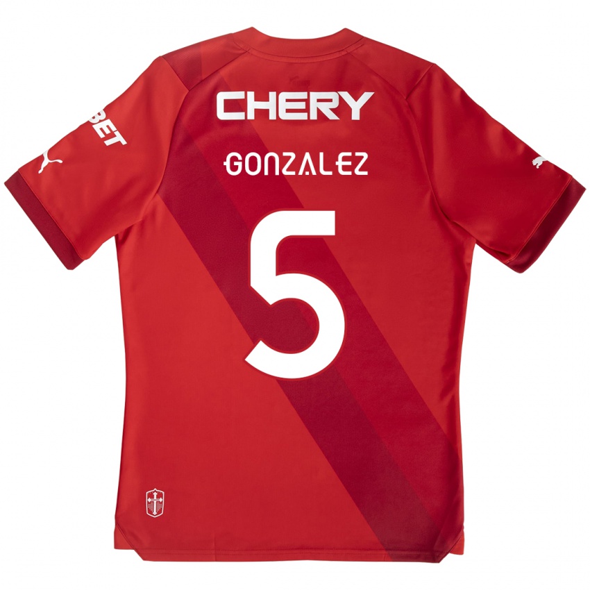 Kinder Daniel González #5 Rot-Weiss Auswärtstrikot Trikot 2024/25 T-Shirt Österreich