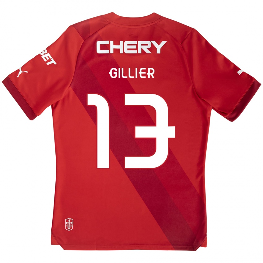 Kinder Thomas Gillier #13 Rot-Weiss Auswärtstrikot Trikot 2024/25 T-Shirt Österreich