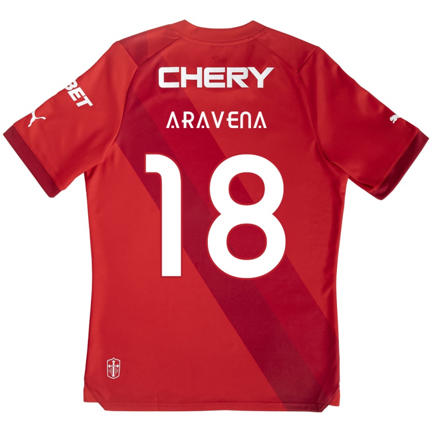 Kinder Alexander Aravena #18 Rot-Weiss Auswärtstrikot Trikot 2024/25 T-Shirt Österreich