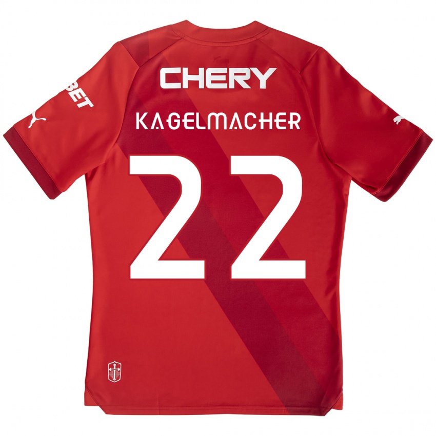 Kinder Gary Kagelmacher #22 Rot-Weiss Auswärtstrikot Trikot 2024/25 T-Shirt Österreich